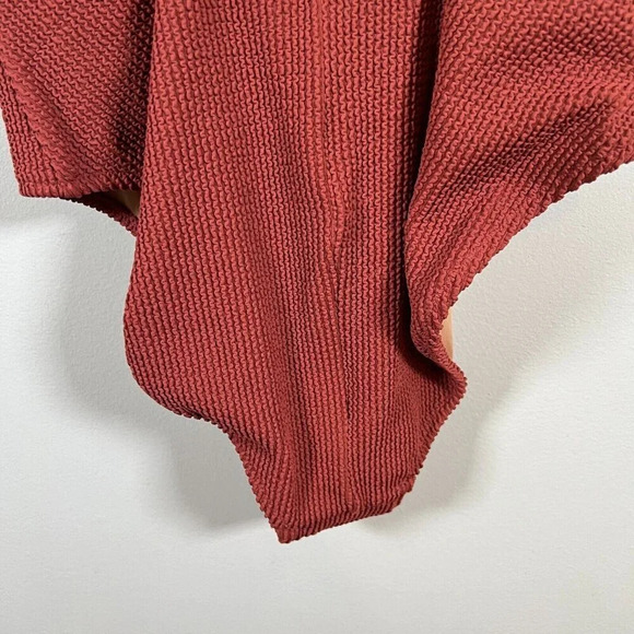 J.Crew Scrunchie Classic Scoopneck One Piece Swimsuit Size 10 Brown Red Vacation - Picture 10 of 14